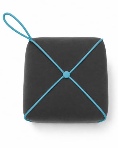 Image of CASASTYLE Signature Velure Suri Accent Pouf | Boston Fabric | 40D High-Density Foam | (Ash Grey) | Footrest, Vanity Ottoman & Accent Seat for Home, Office & Hotel