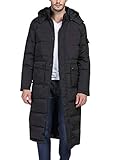 chouyatou Men's Classic Windproof Removable Hooded Long Winter Puffer Down Coat (X-Small, Black Cotton)