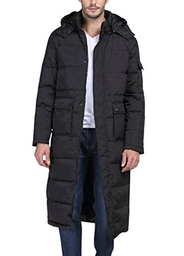chouyatou Men's Classic Windproof Removable Hooded Long Winter Puffer Down Coat4
