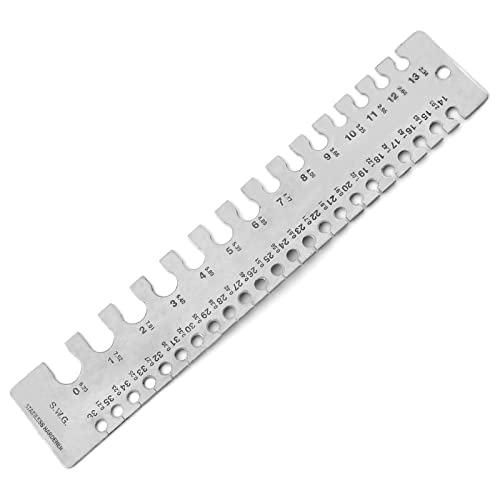 AAProTools British Wire & Sheet Gauge Sizing Sizer Diameter Measuring Jewelers Tool WG-003 (Long)