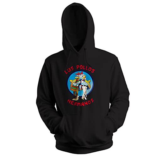 GR8Shop Los Pollos Restaurant Hermanos Bad Breaking Sudadera con Capucha Negra Unisex Size L