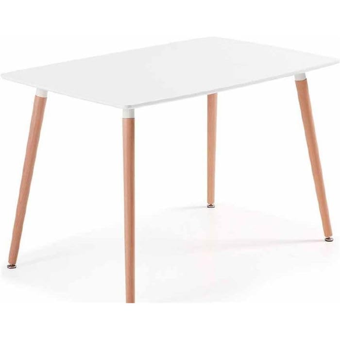 Shiito | Modelo Charles JC - Mesa de Comedor | Madera de Color Blanco - 120 x 80 x 75 cm
