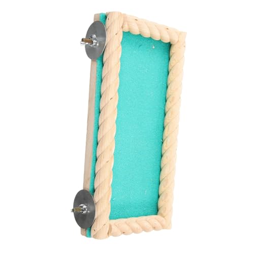 ペットの爪研削踏み台 カナリア鳥かご 鳥の餌箱 鳥かごの網 面白い鳥の止まり木 オウム 家庭用鳥のとまり木 噛みにくい鳥のおもちゃ 鳥の足研削盤 木製 Light Green ノーブランド品