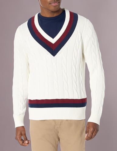Brooks Brothers Men's Supima Cotton Cable V-Neck Tennis Sweater3