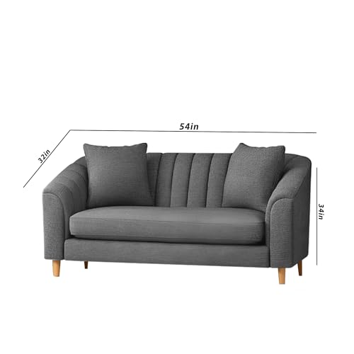 Image of Doraldo 2 Seater Sofa Set for Living Room (Dark Grey) Premium Fabric Sofa