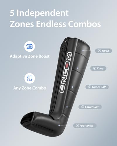 Image of CINCOM Air Compression Recovery System, Cordless Leg Massager Boots for Circulation, Legs Compression Device for Athlete Fast Recovery