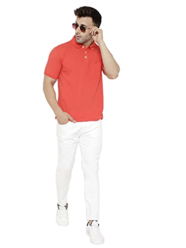 Image of CHKOKKO Men's Polo Cotton Regular Fit Half Sleeves T-Shirt with Pocket