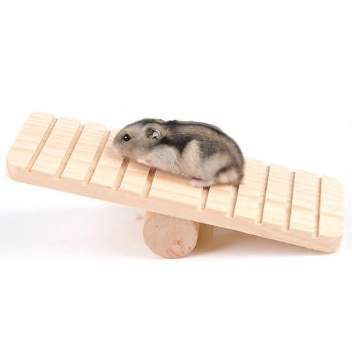 Schaukel Wippe für Pet Hamster, Holz Kauen Klettern Pet Cage Zubehör für Chinchilla Frettchen Nagetiere Kleintiere, Geschenke für kleine Tiere, Maus, Ratten, Chinchilla, Rennmäuse