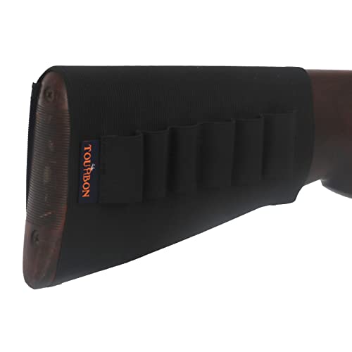 Tourbon Escopeta Munición Elástico Manga Buttstock Calibre 12 Shotshell Holder- Dobles Manos