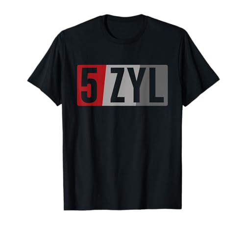5 Zylinder Motor KFZ Auto Schrauber Tuning T-Shirt 5 Zylinder Motor KFZ Auto Schrauber Tuning T-Shirt