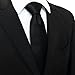 JEMYGINS Black Tie Silk Necktie for Men Business and Wedding