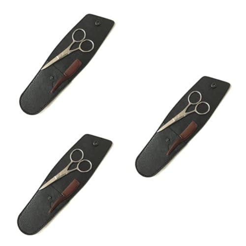 Tondeuse à barbe acier ciseaux à sourcils kit rangement pour salons de coiffure - 2