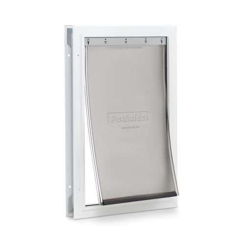 PetSafe Freedom Aluminum Dog & Cat Door, Pets up to 100 lbs, Large, White