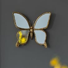 EFEMIR Butterfly Wall Decoration, Dragonfly Resin Mirror Creative Tabletop Shelf Office Home Decor Size Butterfly
