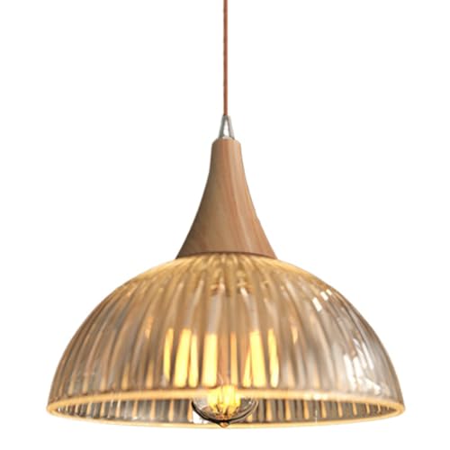 Lampe suspendue de décoration d'étude et de salle à manger, style japonais en bois E27