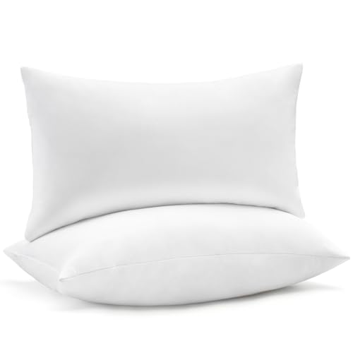 Image of puredown Feather Down Pillows, Queen Size Hotel Collection Pillow Inserts for Bed, Sofa and Couch, Set of 2, 20x28 Pillow Inserts