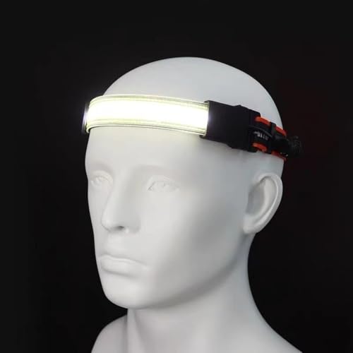 Linterna frontal LED COB recargable impermeable roja para pesca y camping 5