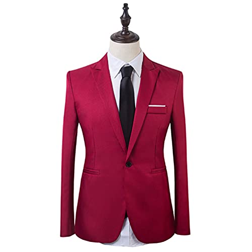 Blazer de Costume 2 pièces pour Homme Veste d'affaires Coupe Slim à Un Bouton Costume de fête de Mariage Tux Vest Pantalon avec Cravate Costume décontracté - Image 4