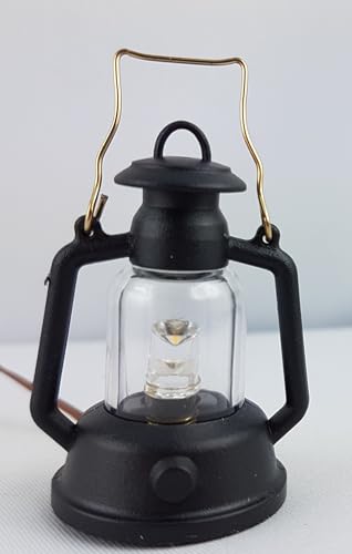 Lanterna LED nera con inserto rosso