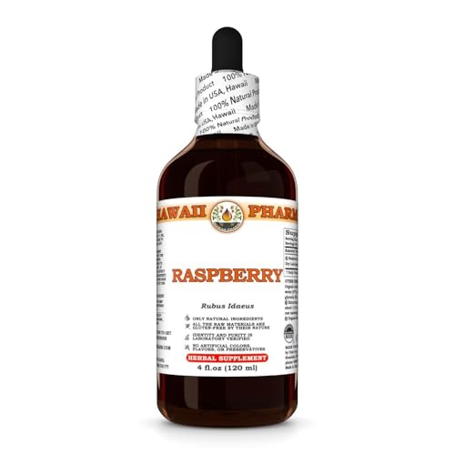 Raspberry (Rubus Idaeus) Dry Leaf Tincture, Made in Hawaii, Organic Raw Materials, All Natural, Vegan, Pure Liquid Extract - 4 fl.oz
