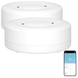 Luminea Home Control Wasseralarm: 2er-Set WLAN-Wassermelder, lauter Alarm,...
