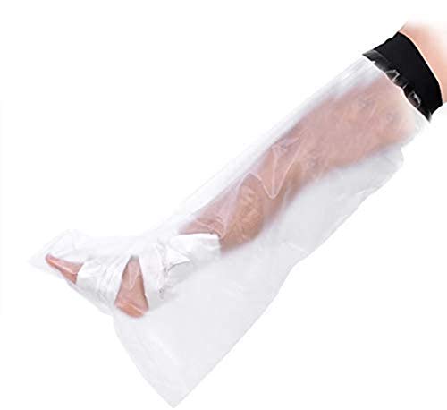 Kids Leg Feet Cast Cover for Shower, Clear Waterproof Leg Bandage Protector with Seal Protection for Foot, Knee, Ankle Wound in Shower & Bathing,100% Reusable (Long Leg)