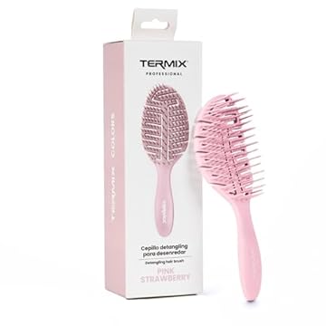 TERMIX - Spazzola professionale Detangling per districare | Pink Strawberry | Spazzola anti-irone per tutti i tipi di capelli | Secchi o bagnati | Corpo flessibile e asciugatura rapida | Capelli