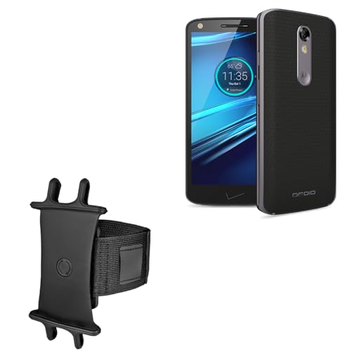 BoxWave Holster Compatible with Motorola Droid Turbo 2 - ActiveStretch Sport Armband, Adjustable Armband for Workout and Running - Jet Black