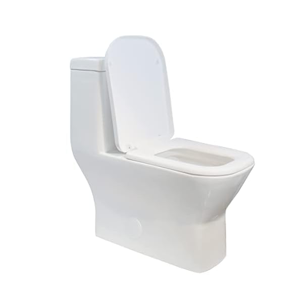 Winzo wz5029 square one piece toilet single flush 128 gpf elongated rectangle comfortable bowl for modern bathroomwhite  urban country home decor