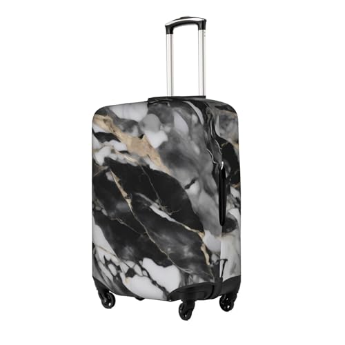 Light Black Marble Tsa Approved Luggage Cover For 18-32 Inch Suitcases Scratch-Resistant Stretch Luggage Cover2