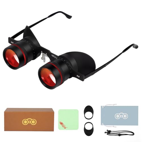 BIJIA 3X Hands-Free Binocular Opera Glasses for concerts theater opera sports events travel museum close-up wildlife viewing and fishing clear edge-to-edge optics adjustable focus (HD lenses)