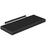 [page_title]-Casaria Wandregal Wandboard Schweberegal 70 cm Schwarz Bücherregal DVD CD Regal Board Holz Matt Lang Inkl. Halterung