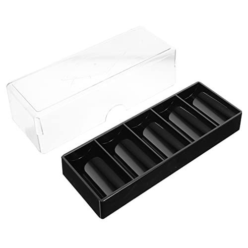 BESTonZON Acrylic Chip Box Holders Poker Chip Holder Case Numbered Chips Poker Chip Locking Carrier Chip Accessory Multi-function Poker Chip Tray Chip Supply Portable Poker Chip Tray