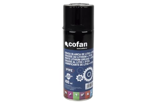 Cofan Grasa blanca de litio+PTFE 400 ml | En spray con aditivo de PTFE | Spray de lubricante líquido