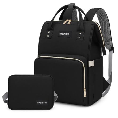 MAMMA Baby Diaper Bag for Mothers Traveling | Backpack for Moms to Travel with Newborns | Includes Small Diaper Handbag for Day Outings
