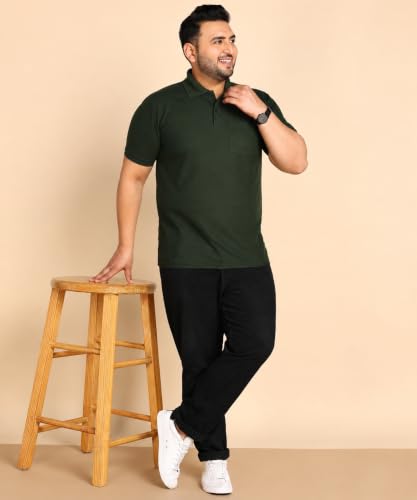 Image of INKKR Plus Size Solid Men's Polo Neck T-Shirt