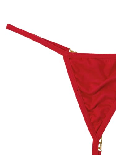 Image of RoseSeek Women's Sparkling Butterfly Chain Underwear Low Rise Cheeky G String Panty