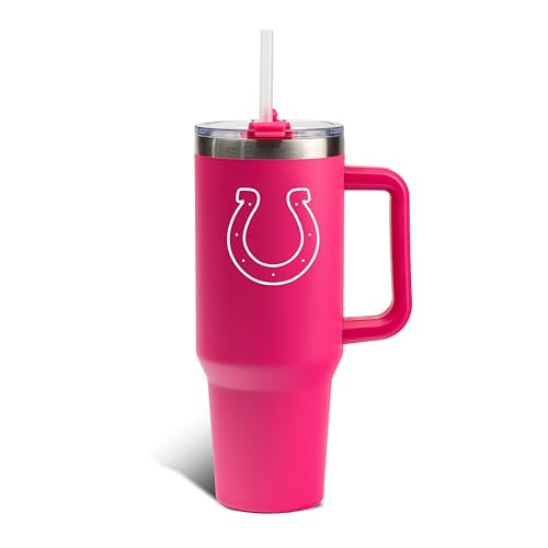 Image of The Memory Company Officially Licensed NFL - Indianapolis Colts 40oz Pink Game Day Tumbler with Team Logo