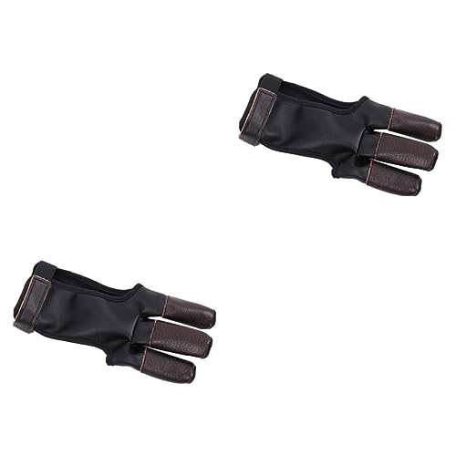 ibasenice 2 Pcs Archery Glove Three Finger Archery Glove Material Protective Cover Sports Accessory Soft Elastic