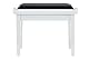 GEWA Pianobank Deluxe Vinyl - Weiß Hochglanz- Massivholz - Vinyl Sitzbezug - 52x30cm Sitzfläche - Höhenverstellbar - Hochfeste Fixierung - 2t Bruchlast