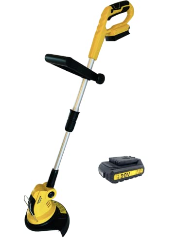 Nemura Coupe Bordure sans Fil 20V - Tête Inclinable en 4 Positions - Poignée Soft Grip -23cm de Diamètre de Coupe - 8000 Tours par Minute - Batterie 2Ah - Marque Française