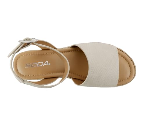 Image of Soda Topic Open Toe Buckle Ankle Strap Espadrilles Flatform Wedge Casual Sandal