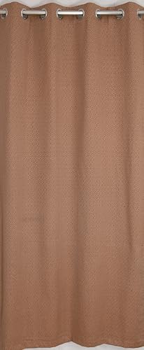 Image of Fabrilia Jacquard Geometric Pattern Curtains for Window | Brown & Coffee Diamond Design | Room Darkening Curtain Panels | Pack of 1 Piece | 5 feet