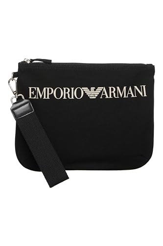 EMPORIO ARMANI Unisex Unisex Logo Pouch Bag, BLACK, One Size