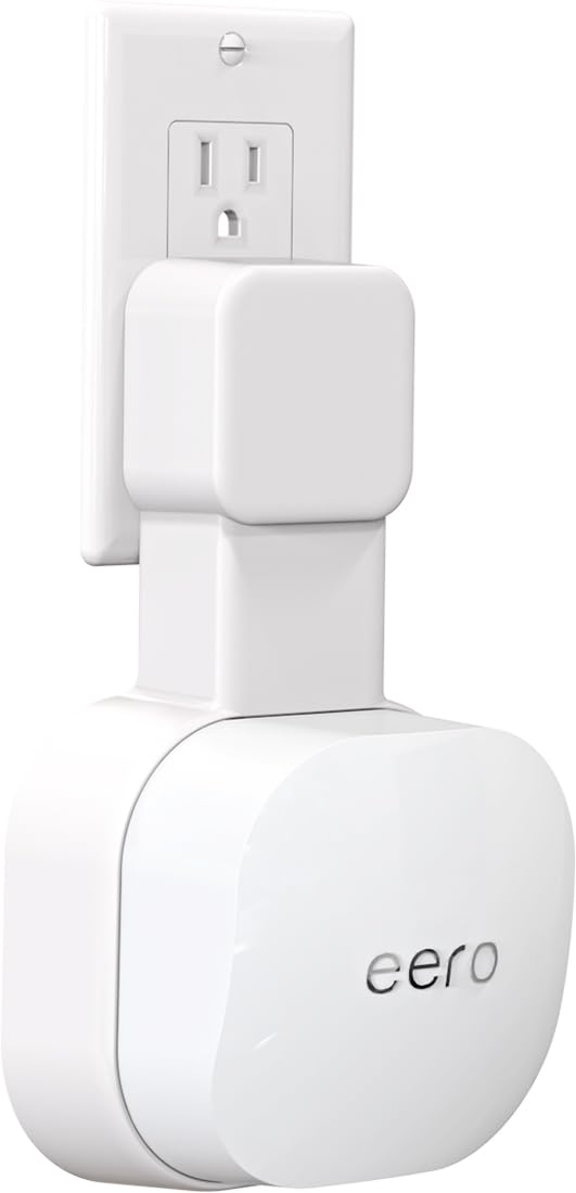 Outlet Wall Mount Only for eero 6 & 6+ mesh Wi-Fi System (NOT for Pro 6/Pro 6E), No Messy Wires & Space Saving Outlet Holder for eero Extender (1 Pack)