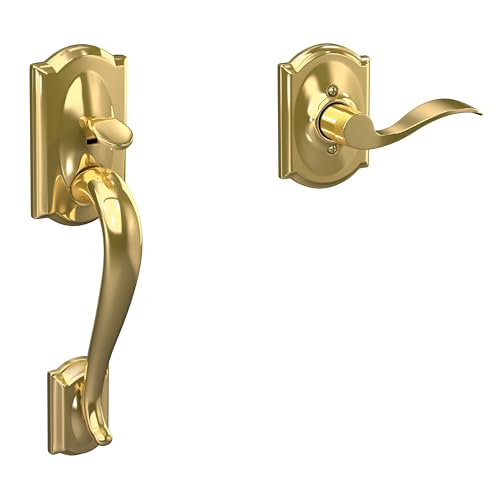 Image of Schlage FE285 605 Acc CAM LH Lower Half Handleset, Camelot Interior Trim, Bright Brass