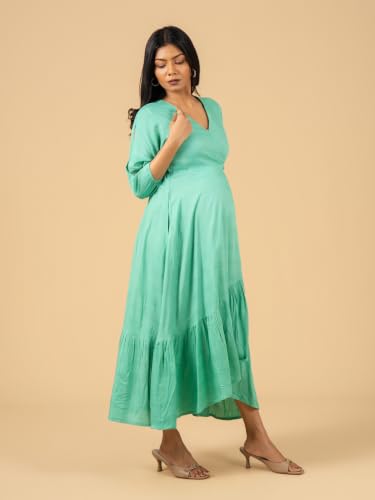 Image of The Mom Store Maternity and Nursing Wrap Dress for New Mom | Pre and Post Pregnancy Wear for Womens | Trendy Stylish Printed Friendly Dresses for Women | Comfortable
