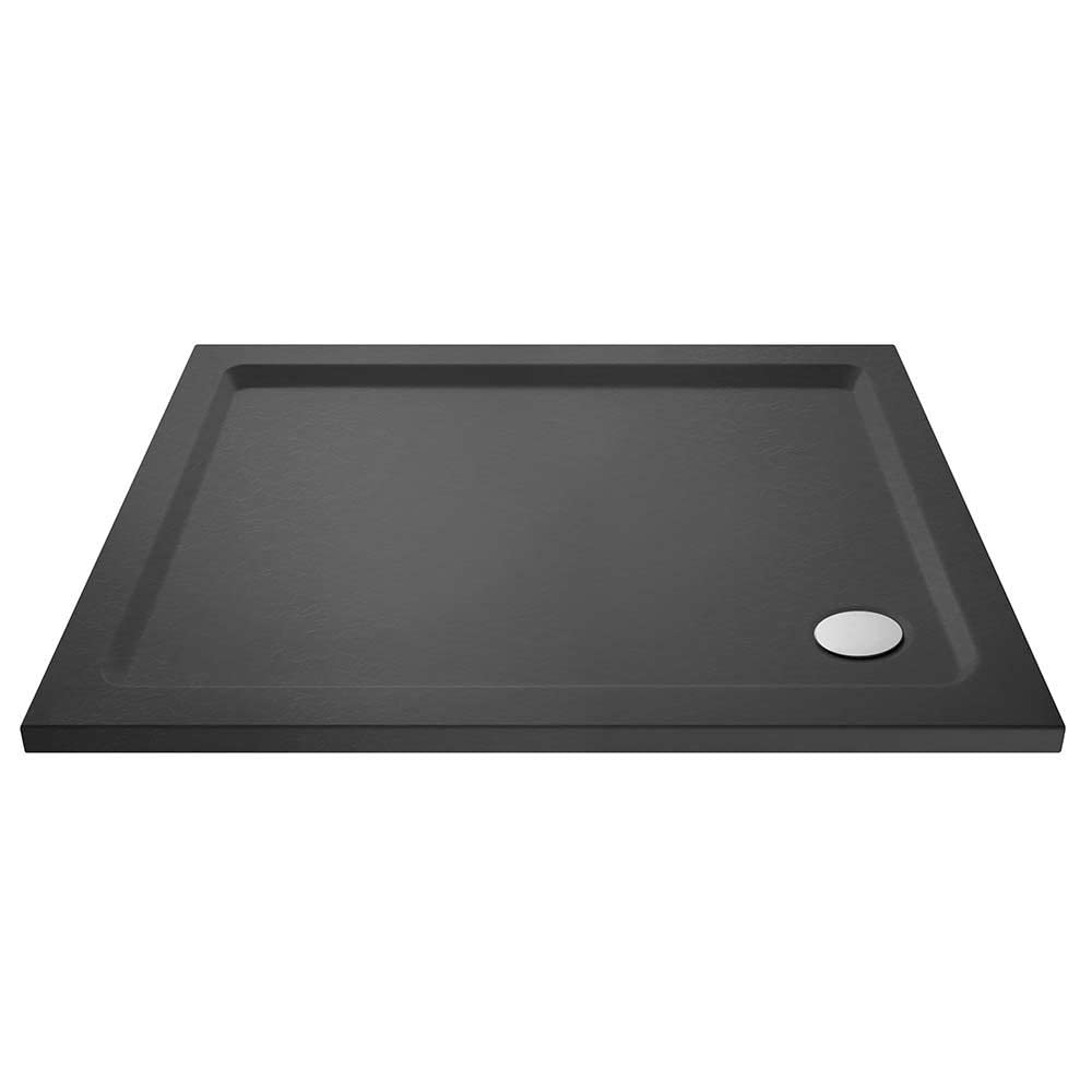 VeeBath 40mm Slate Grey Quadrant Shower Tray for Walk in Wet Room Enclosure Cubicle - 760 x 760mm