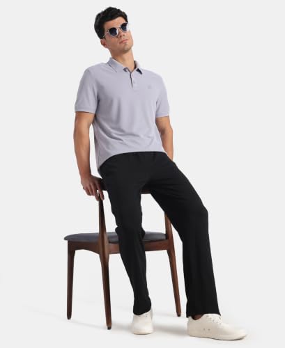 Image of Jockey AM38 Men's Microfiber Fabric Solid Half Sleeve Polo T-Shirt with StayDry & StayFresh Technology
