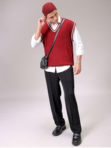 Image of The Indian Garage Co Men Oversized Sleeveless Textured Sweater